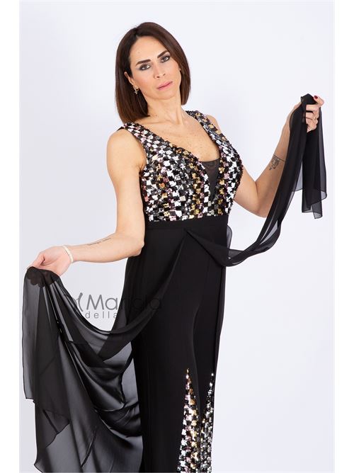 Tuta con paiette PAOLA FORTI | PF308NERO